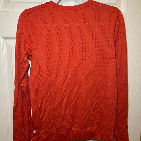 Lululemon Orange Long Sleeve Knit Top size 8 - Picture 2 of 2